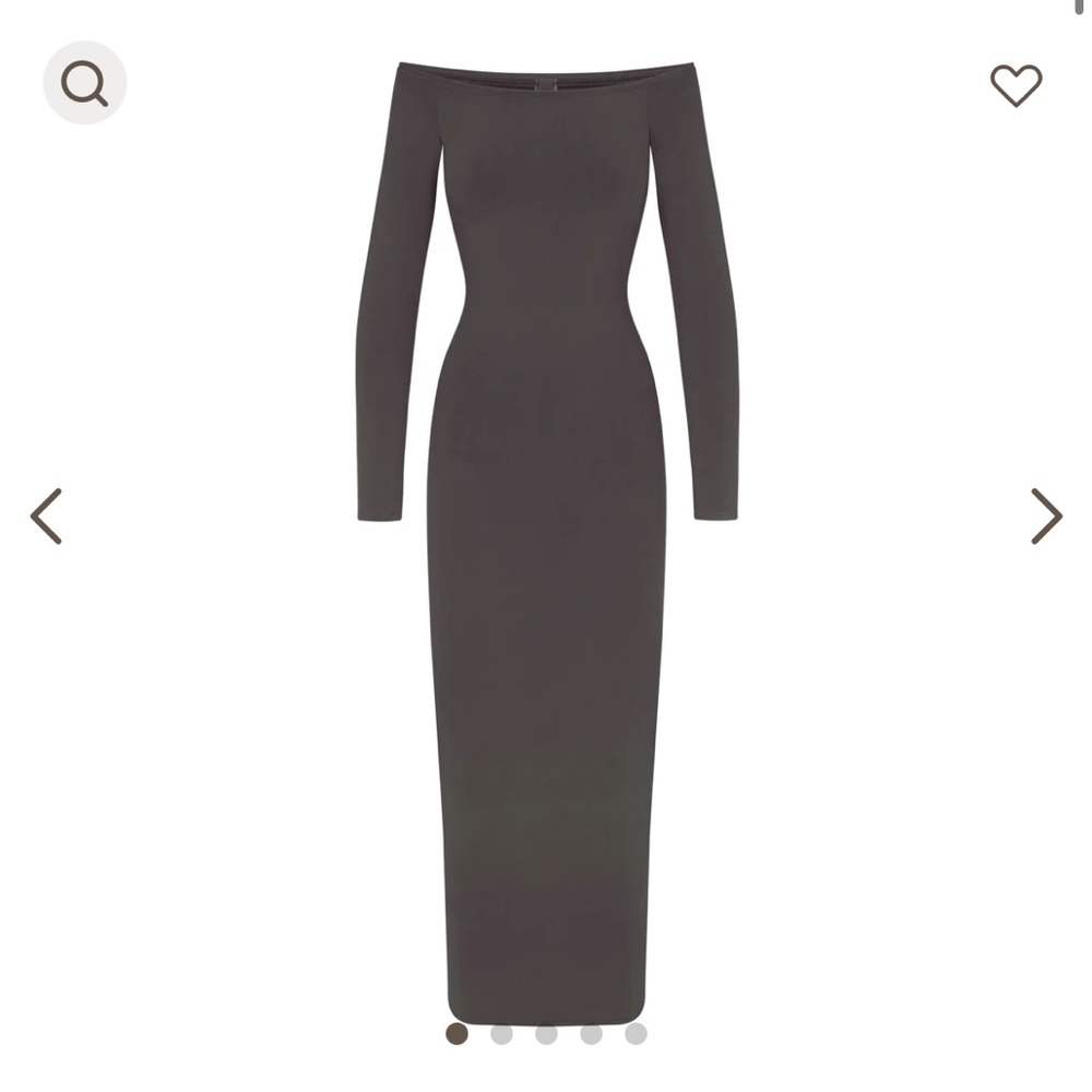 Skims new Vintage ash long sleeve off the shoulder dress